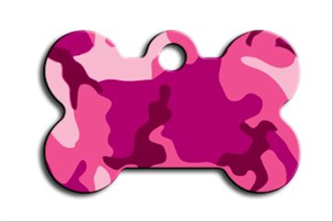 ID Tag Bone Small Pink Camouflage 