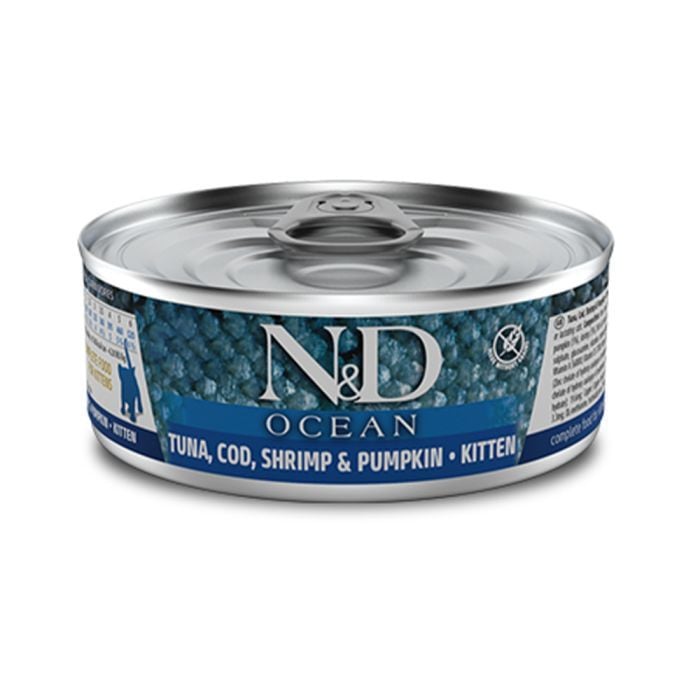 Farmina N&D Ocean Tuna Cod Shrimp & Pumpkin Wet Kitten Food 70g