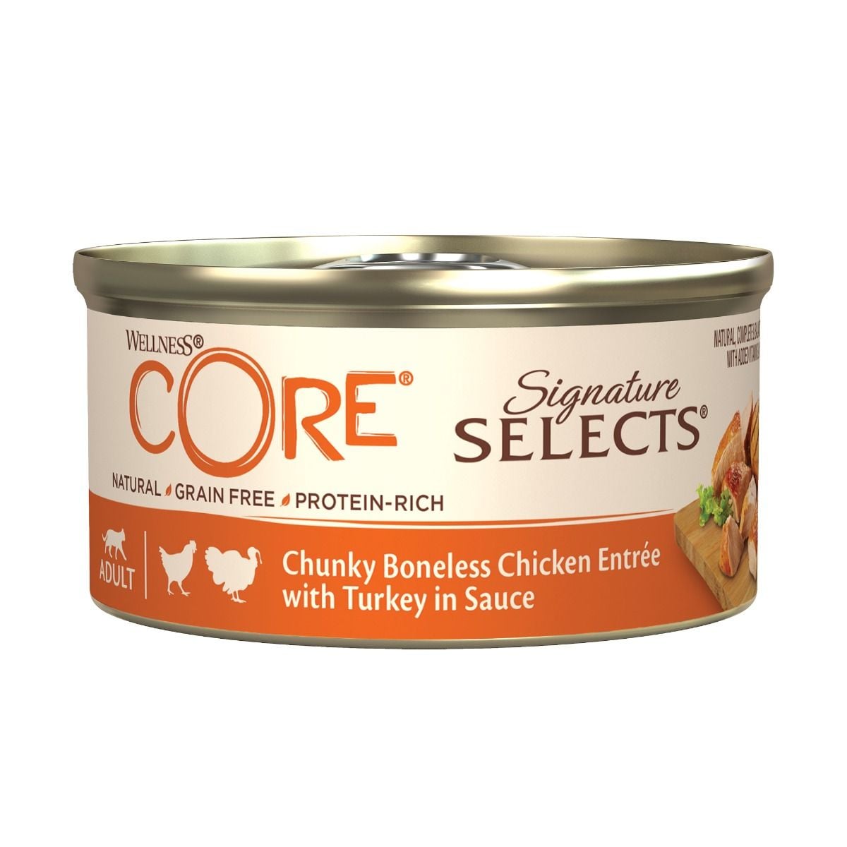 Wellness CORE Signature Selects Chunky Boneless Chicken Entree with Turkey in Sauce Wet Cat Food 79g