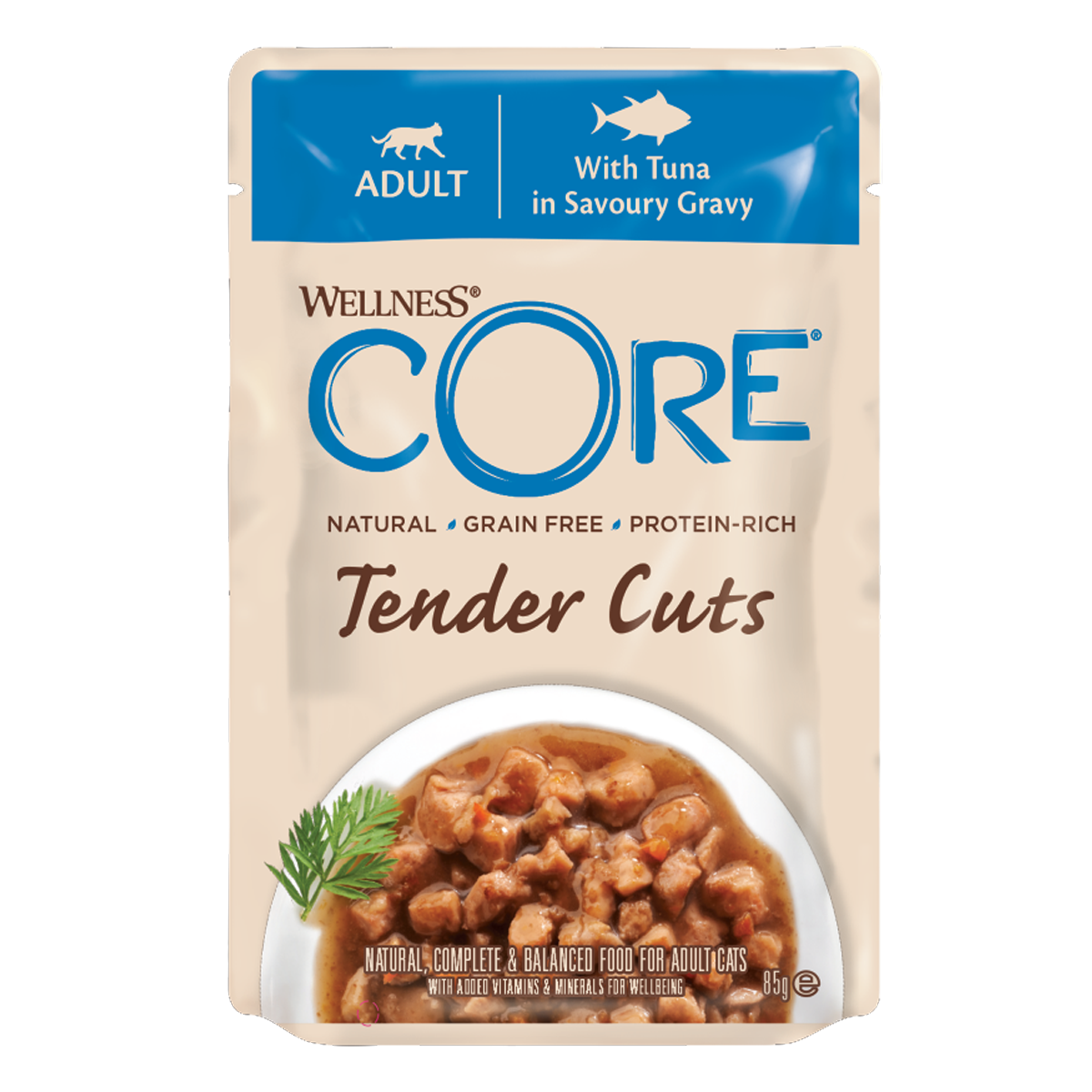 Wellness Core Tender Cuts with Tuna in Savoury Gravy Adult Cat Food 85g Pouch