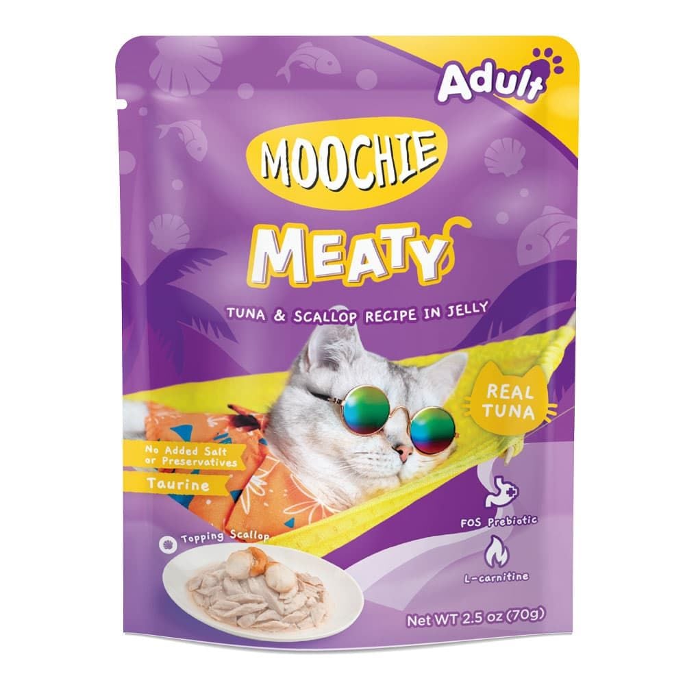 Moochie Meaty Tuna & Scallop Recipe in Jelly Wet Cat Food 70g Pouch