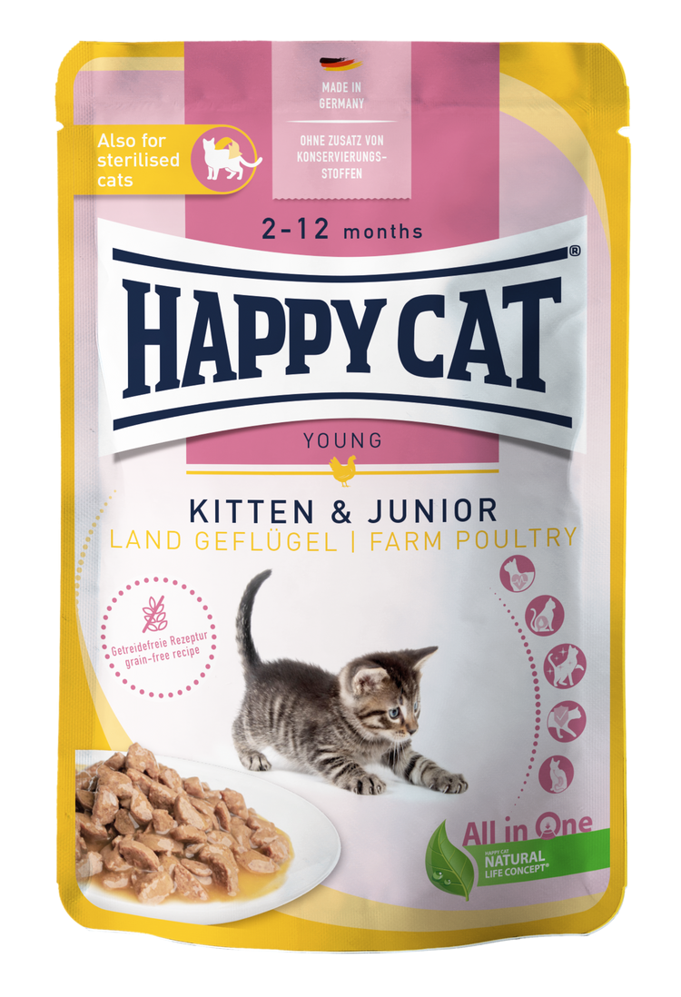 Happy Cat Kitten&Junior Farm Poultry Wet Cat Food