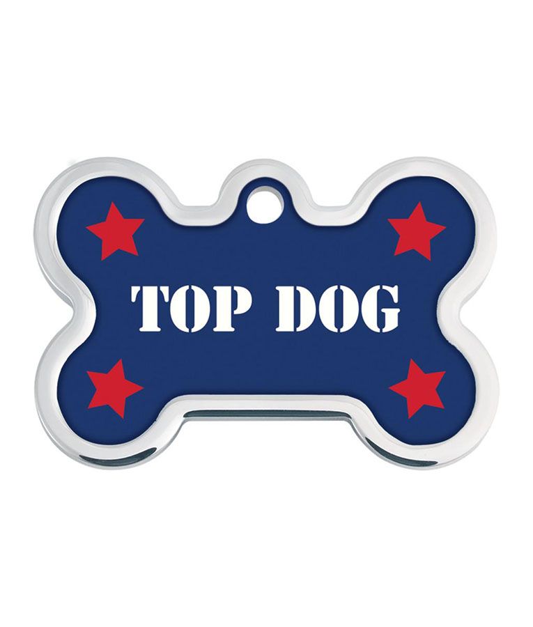ID Tag Bone Large Raised Edge Top Dog 