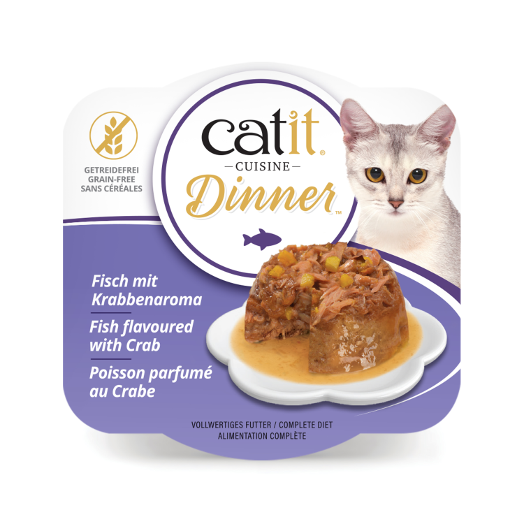 Catit Fish Dinner Flavoured with Crab & Pumpkin Wet Cat Food 75g
