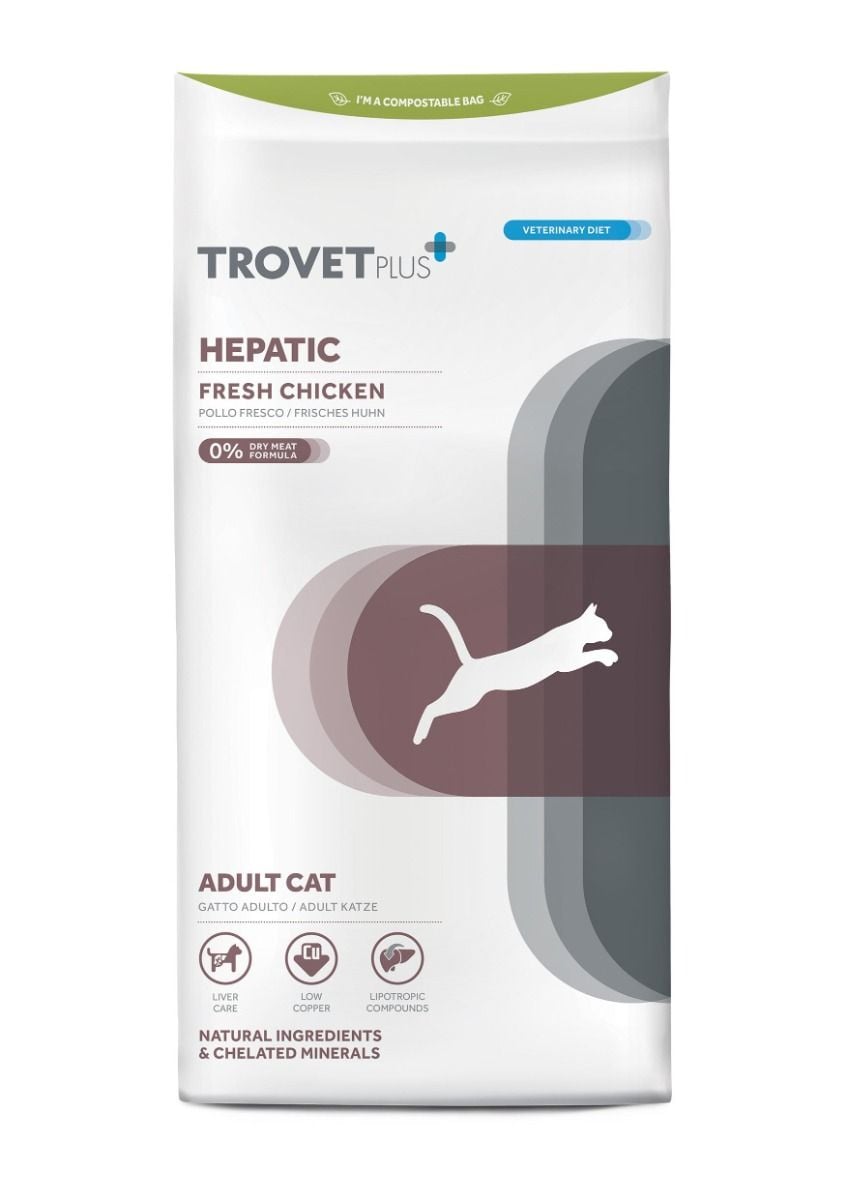 Trovet Plus Hepatic Fresh Chicken Veterinary Diets Adult Dry Cat Food 2.5kg