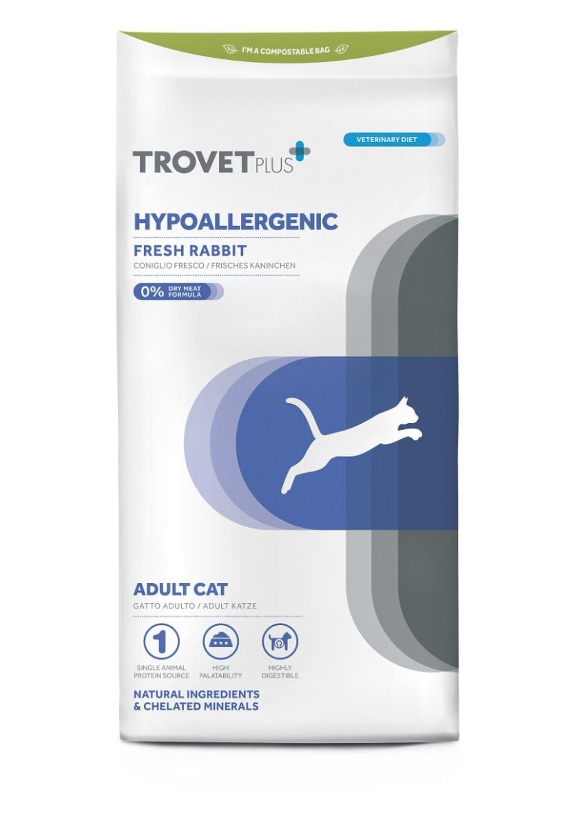 Trovet Plus Hypoallergenic Fresh Rabbit Veterinary Diets Adult Dry Cat Food 2.5kg