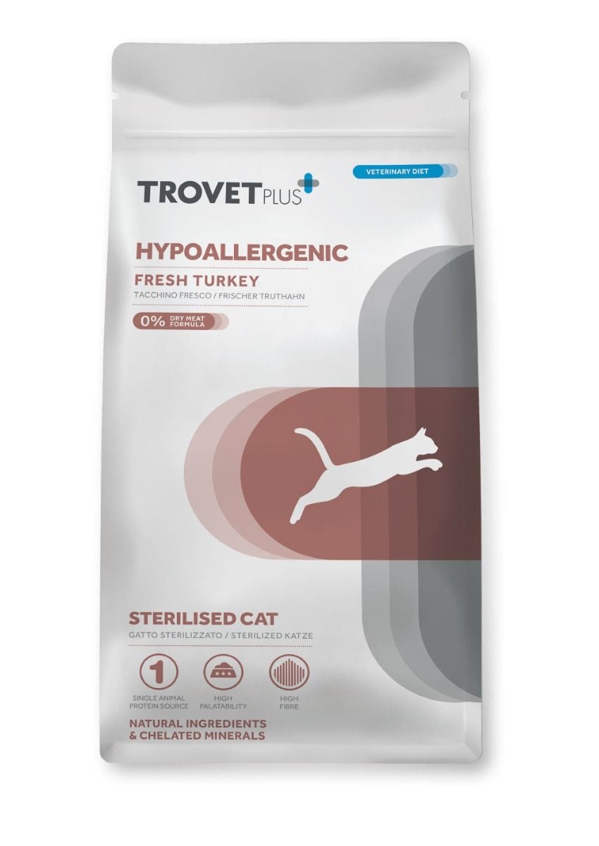 Trovet Plus Hypoallergenic Fresh Turkey Sterilised Dry Cat Food