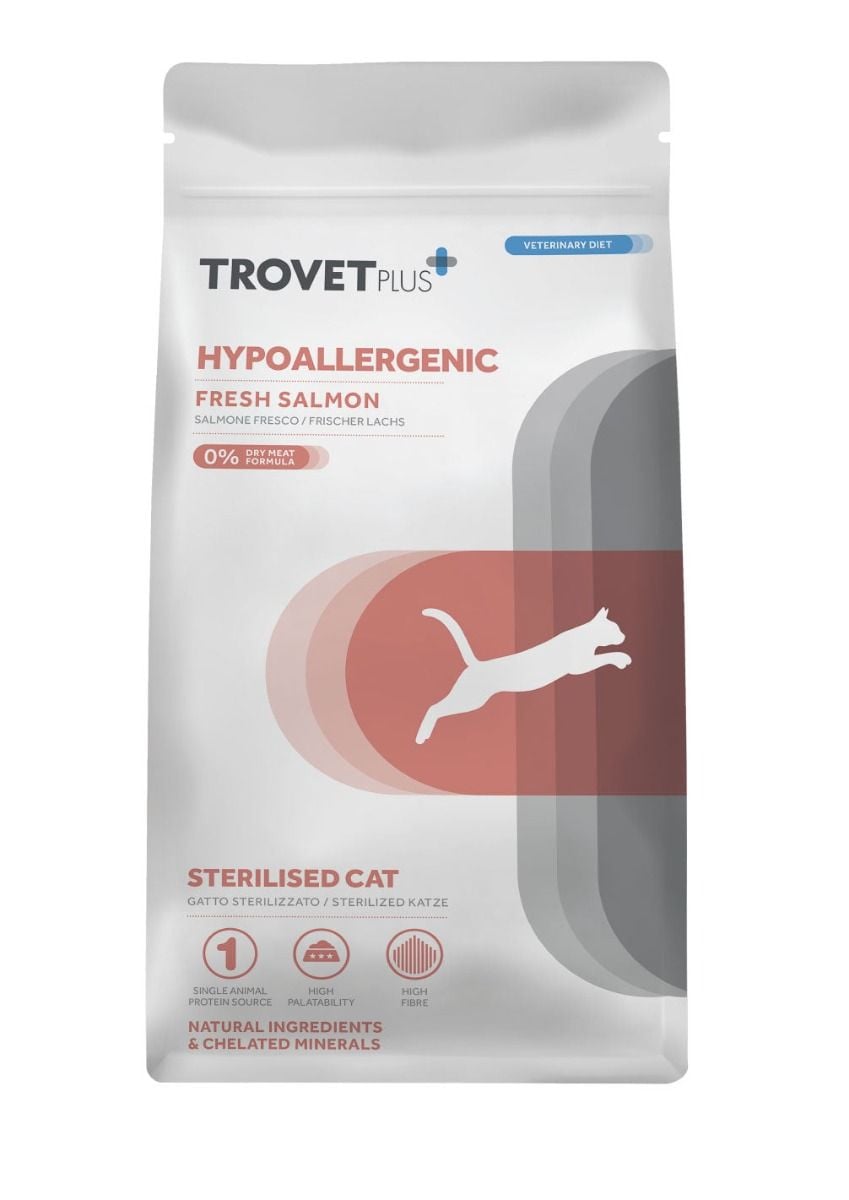 Trovet Plus Hypoallergenic Fresh Salmon Sterilised Dry Cat Food