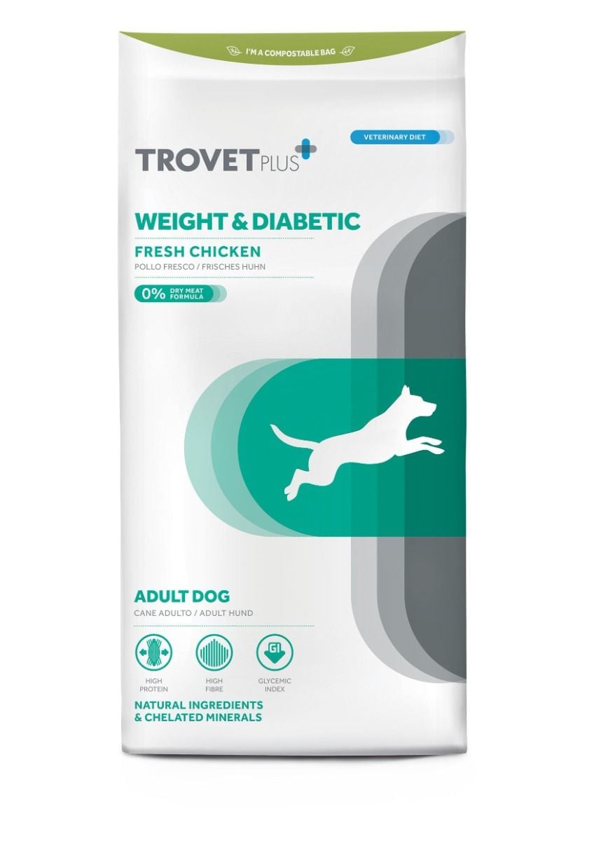 Trovet Plus Weight & Diabetic Fresh Chicken Veterinary Diets Adult Dry Dog Food