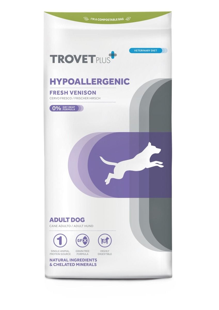 Trovet Plus Hypoallergenic Fresh Venison Veterinary Diets Adult Dry Dog Food 10kg